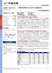 公司信息更新报告:一季报净利润创下公司上市以来最高水平