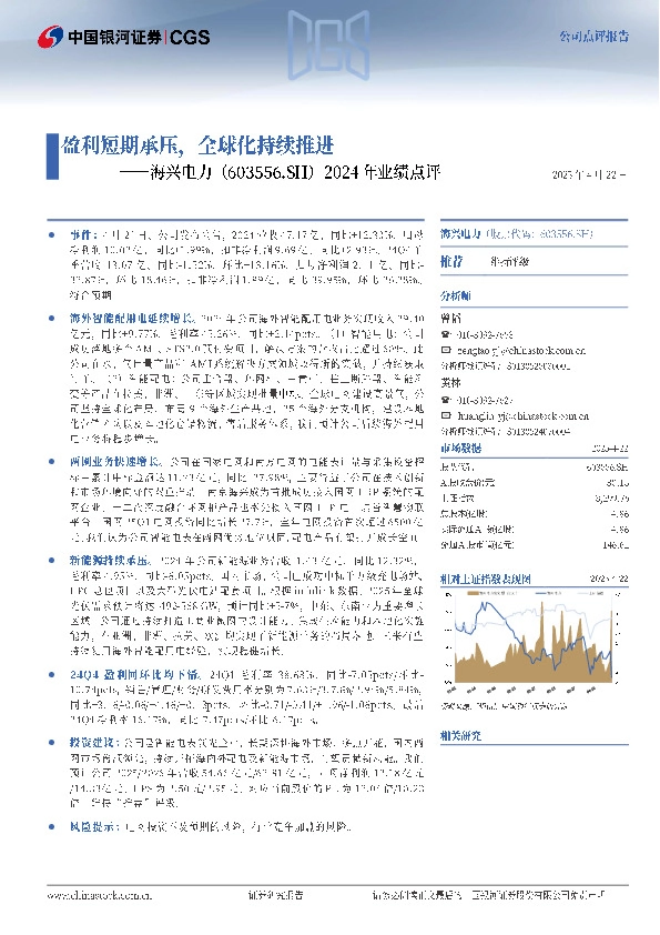 2024年业绩点评：盈利短期承压，全球化持续推进