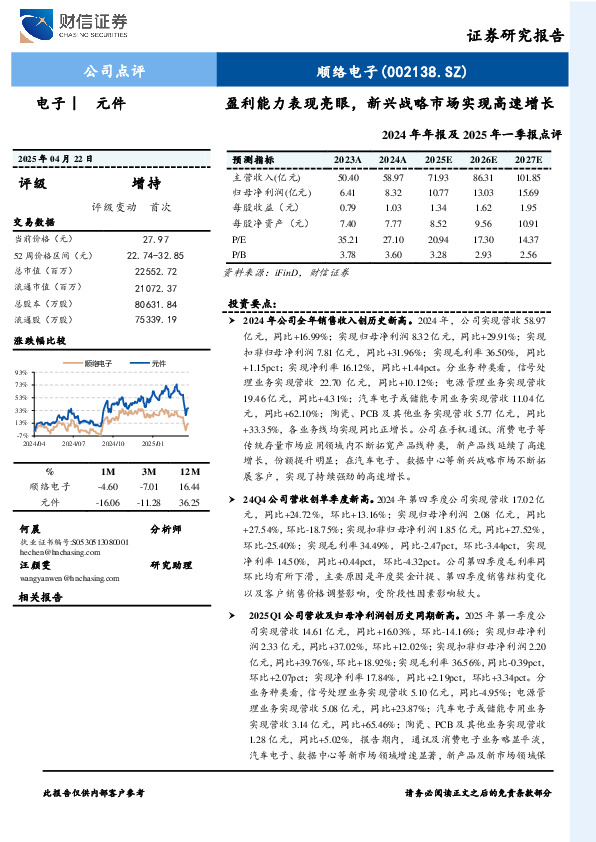 2024年年报及2025年一季报点评：盈利能力表现亮眼，新兴战略市场实现高速增长