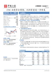 25Q1业绩符合预期,利润有望进一步修复