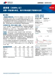 业绩一季度增长承压,海外并购有望打开新增长空间