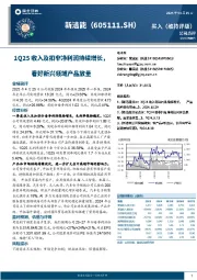 1Q25收入及扣非净利润持续增长，看好新兴领域产品放量