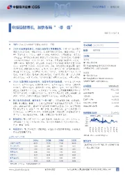 业绩稳健增长，加快布局“一带一路”
