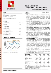 2024年年报业绩点评:短期业绩承压,25年盈利有望回升