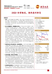 2024年报及2025年一季报点评:25Q1经营触底,期待盈利修复