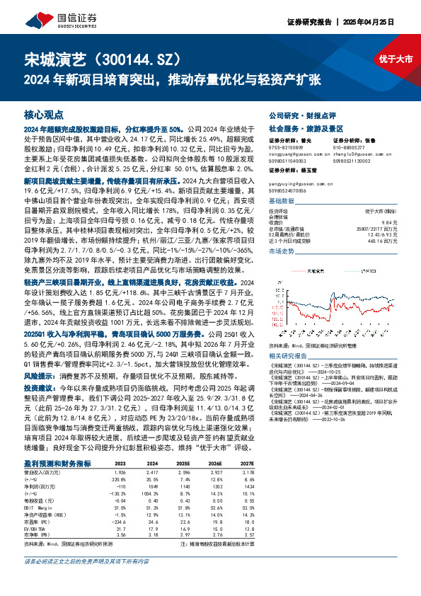 2024年新项目培育突出，推动存量优化与轻资产扩张