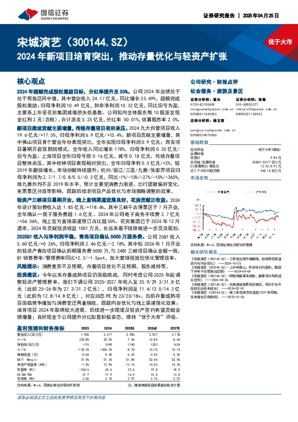 2024年新项目培育突出，推动存量优化与轻资产扩张