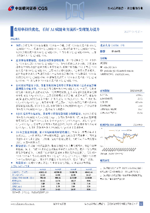 费用率持续优化，看好AI赋能业务流程+变现能力提升