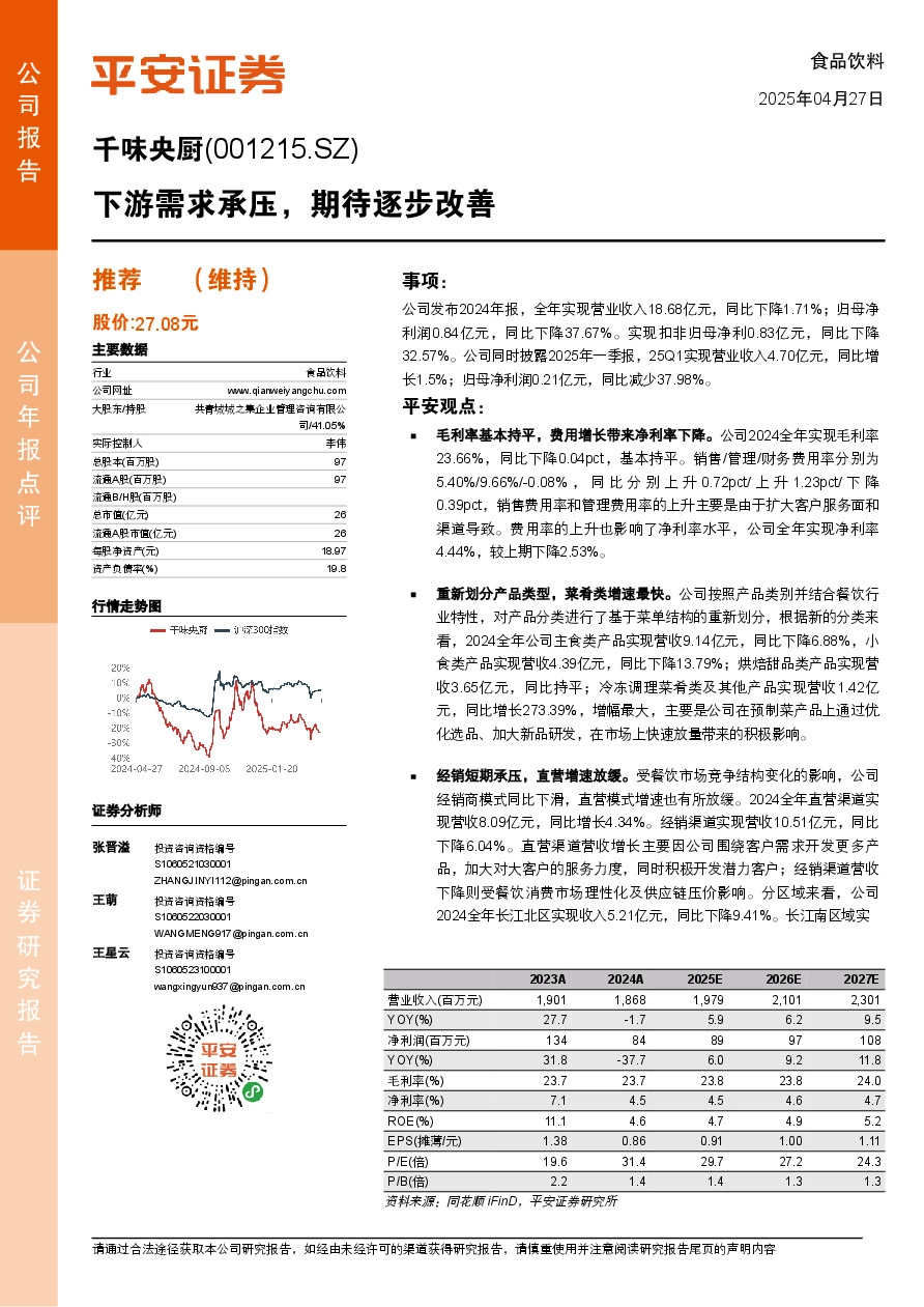 下游需求承压，期待逐步改善