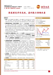 渠道建设卓有成效，盈利能力持续改善