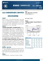 1Q25业绩持续同比高增，看好半导体材料业务持续突破