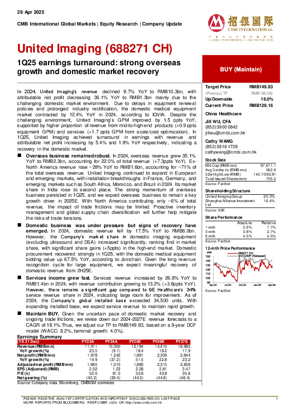 1Q25 earnings turnaround: strong overseas growth and domestic market recovery