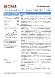 多元化助力稳健经营,技术和产品优势不断增强