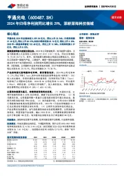 2024年归母净利润同比增长29%,深耕深海科技领域