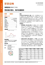 营收稳步增长,海外拓展顺利