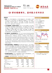 Q1营收稳健增长，盈利能力有所承压