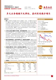 多元业务稳健不失弹性，盈利实现稳步增长