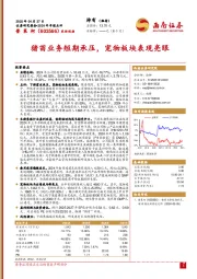 猪苗业务短期承压，宠物板块表现亮眼