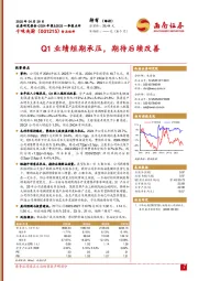 Q1业绩短期承压，期待后续改善