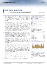 2024&2025Q1业绩点评:盈利短期承压,双海持续突破