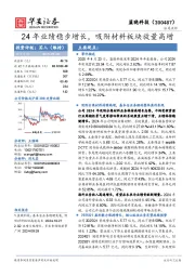24年业绩稳步增长，吸附材料板块放量高增