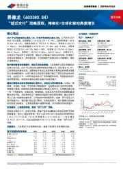 “就近交付”战略显效,精细化+全球化驱动高速增长