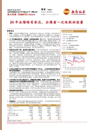 24年业绩略有承压，后续看一次性耗材放量