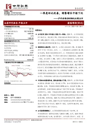 业绩点评：一季度环比改善，销售增长中枢下沉