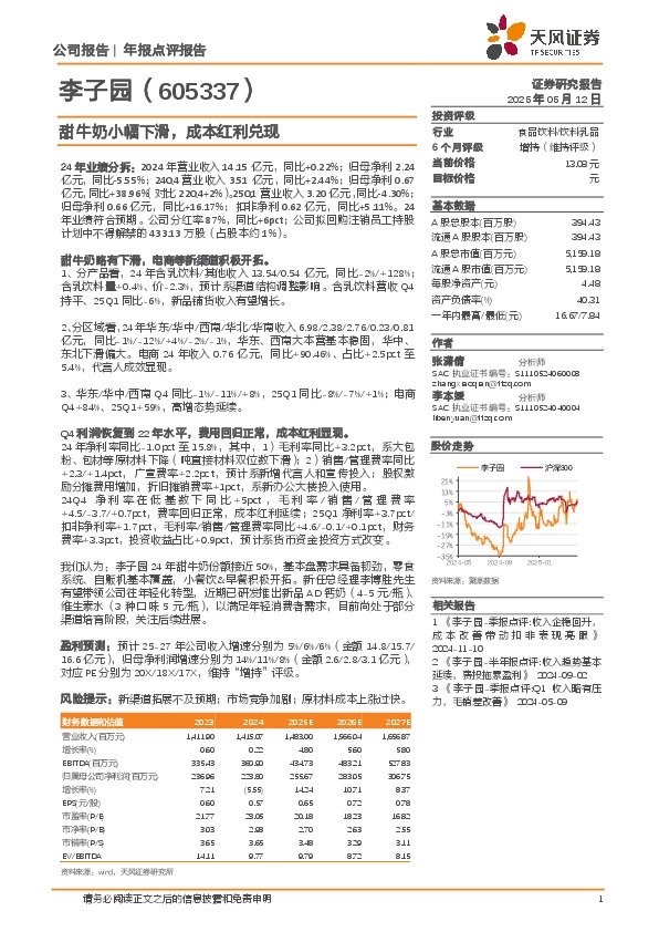 甜牛奶小幅下滑，成本红利兑现