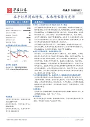 在手订单同比增长，未来增长潜力充沛