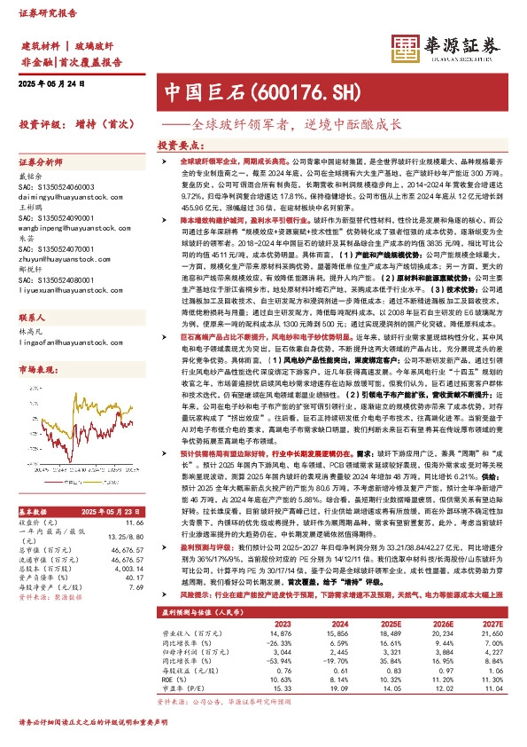 全球玻纤领军者，逆境中酝酿成长