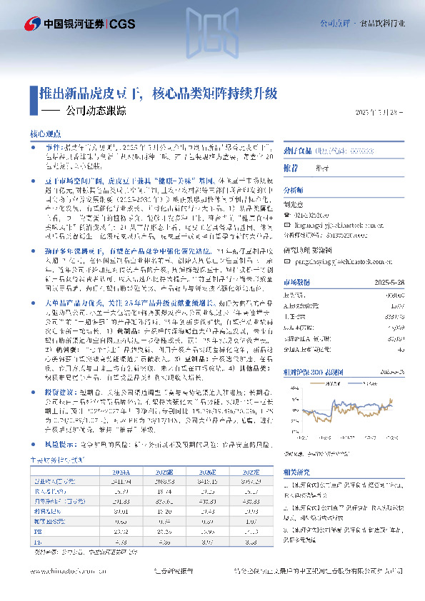 公司动态跟踪：推出新品虎皮豆干，核心品类矩阵持续升级