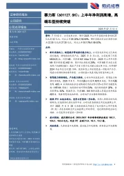 上半年净利润高增，高端车型持续突破