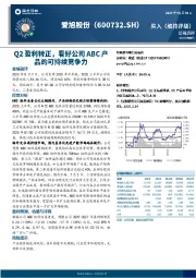 Q2盈利转正，看好公司ABC产品的可持续竞争力