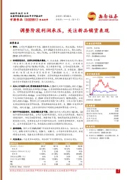 调整阶段利润承压，关注新品铺货表现