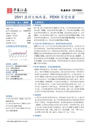 25H1盈利大幅改善，PEKK有望放量