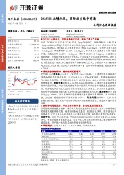 公司信息更新报告：2025H1业绩承压，国际业务稳中有进