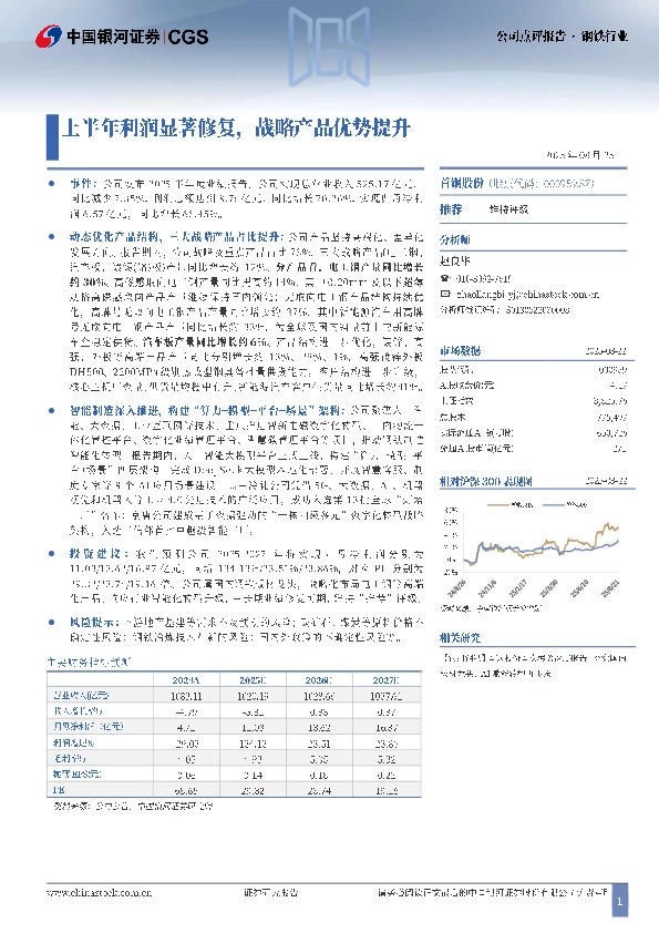 上半年利润显著修复，战略产品优势提升
