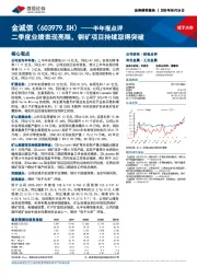 半年报点评：二季度业绩表现亮眼，铜矿项目持续取得突破