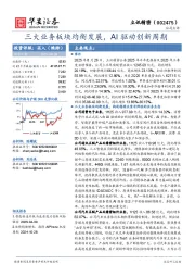 三大业务板块均衡发展，AI驱动创新周期