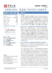 业绩同比增长，聚氨酯一体化项目小批量供货