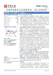 市场环境叠加行业竞争影响，25H1业绩承压