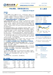 五粮液2025年中报点评:降速调整,深耕渠道谋长远