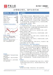 业绩稳定增长，海外业务突破