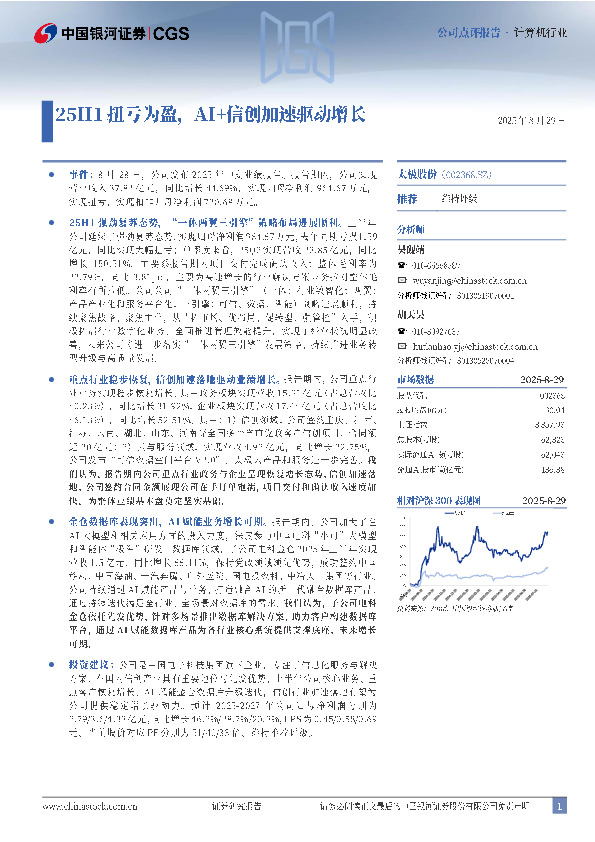 25H1扭亏为盈，AI+信创加速驱动增长