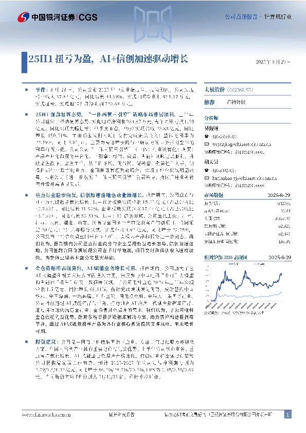 25H1扭亏为盈，AI+信创加速驱动增长