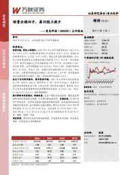点评报告：销量企稳回升，盈利能力提升