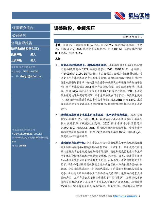 调整阶段，业绩承压