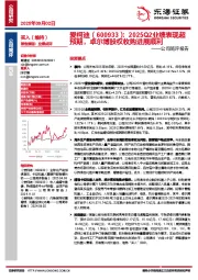 公司简评报告:2025Q2业绩表现超预期,卓尔博股权收购进展顺利