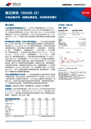 中报业绩点评：短期业绩承压，毛利率有所提升